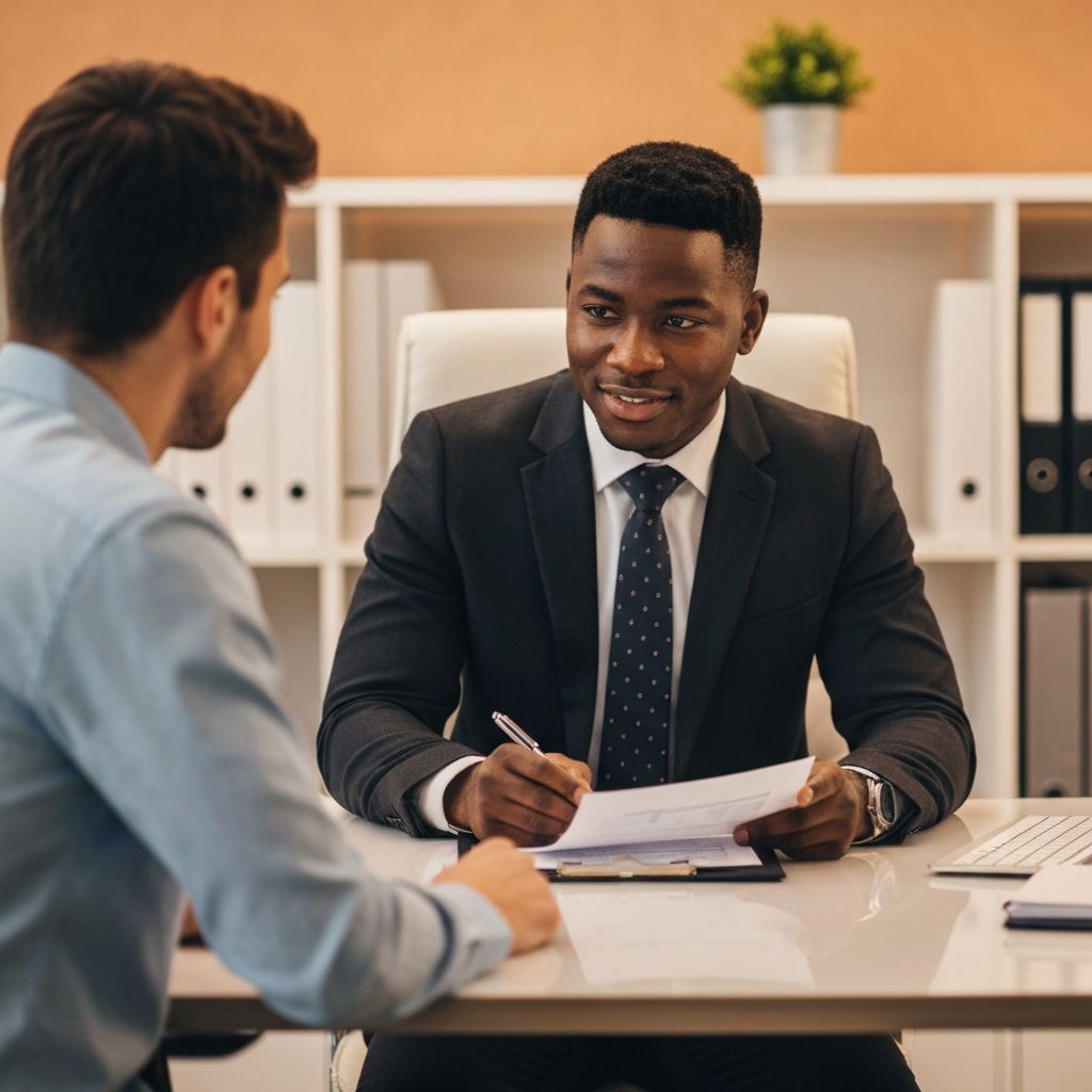 Credit advisor consulting with client